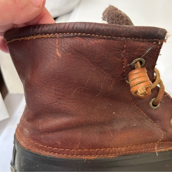 Sperry Saltwater Duck Boot Brown Leather Size 10 - Picture 7 of 12